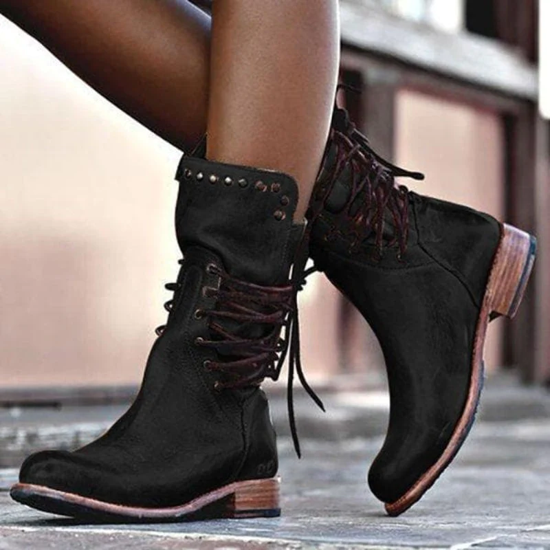 Cathlyn | Vintage Lace-Up Boots