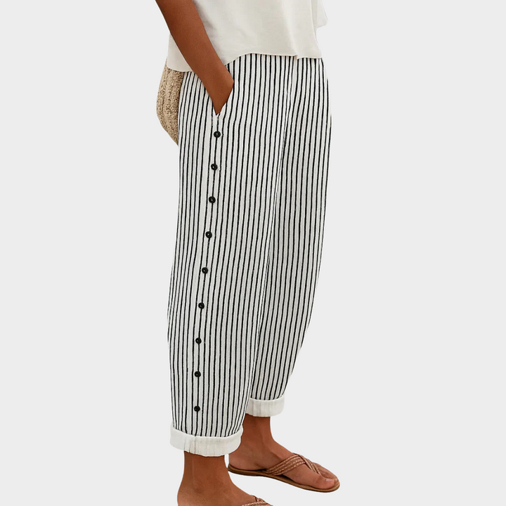 REA | COMFORTABLE STRIPED CASUAL PANTS