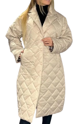 Olivia – Reversible Quilted Coat with Leopard Print Lining