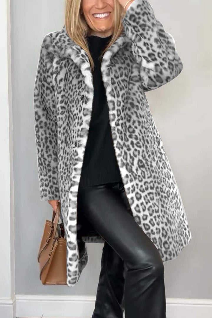 Lizzie – Leopard Print Long Coat